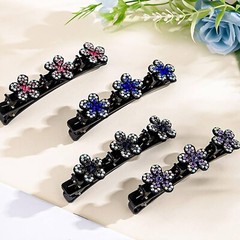 Sparkling Crystal Stone Rhinestone Braided Hair Clips for Women Duckbill Hair…