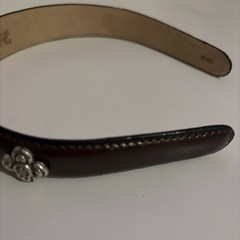 Vintage Barse Brown leather Headband Western Flower Conchos Hair Accessoy