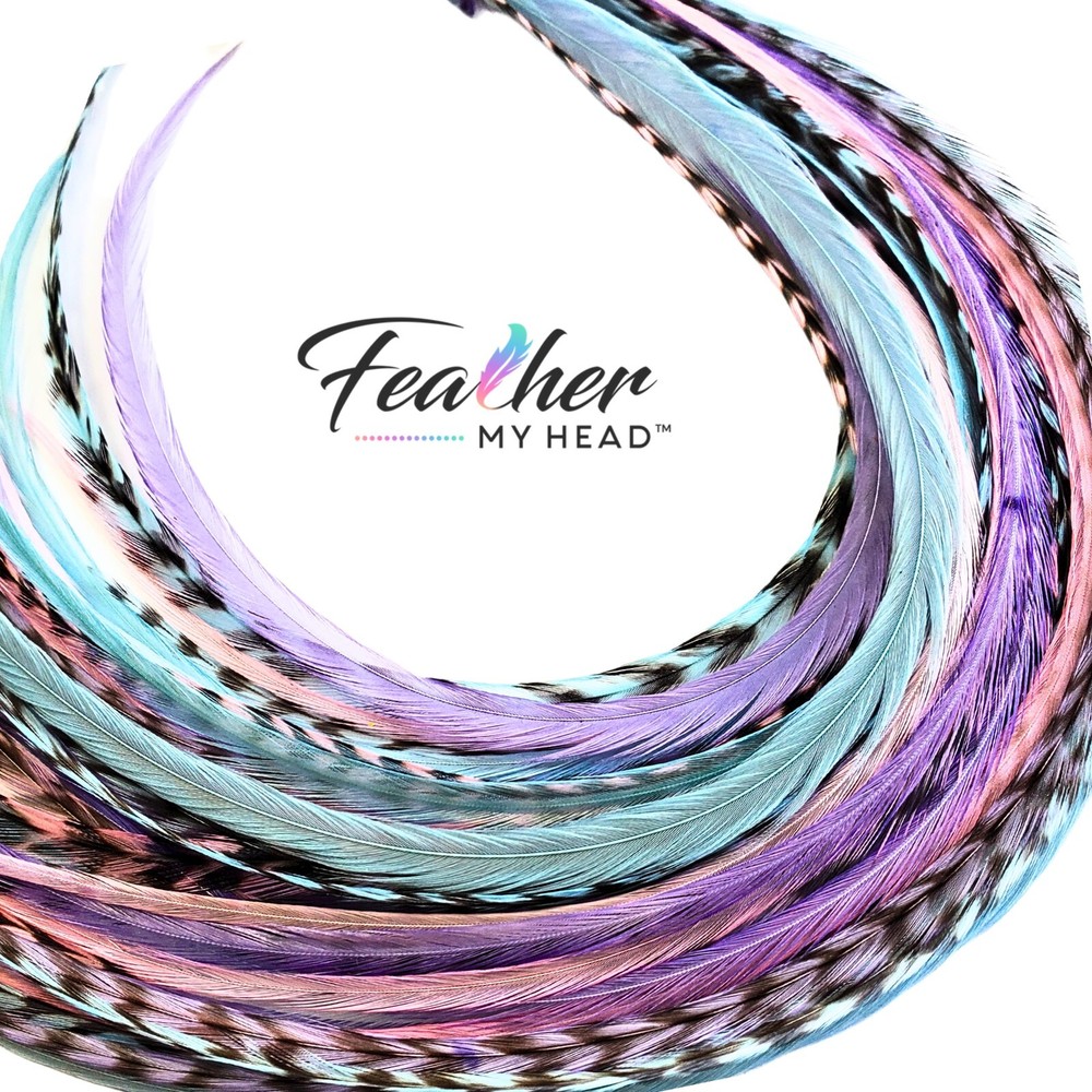 Hair Feathers – 6 Pc – Select Length Up to 16 Plus Inches Long – Cupcake Mix