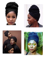 Stretch Head Wraps for Black Women – Long African Turban Scarf & Jersey Headband
