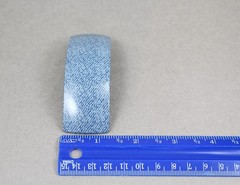 Denim pattern barrette plastic rectangle hair clip 3 1/8″ long blue jeans