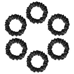 Luxury Satin Skinny Scrunchies, 6 Count – Black Skinny, Hair Ties for Women, Gir