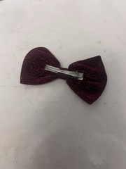 black/red shiny stringed bow tie hair clip