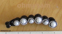CLOSEOUT NEW COLOR PLASTIC BANANA HAIR CLIP/COMB/ PLASTIC PEARL BEADS STONE / 4″