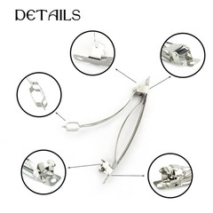 Iron French Barrette Hair Clips 80mm Silver Tone Pack of 50 for DIY Craft Bows