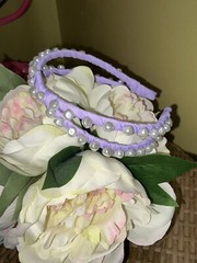 Lilly Pulitzer NEW Cross Layered Headband Lilac Pearls