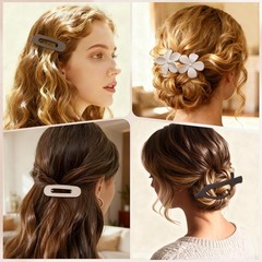 10 Pcs Flat Hair Clips for Women, 3 Styles Matte No Bump Claw Multicolor