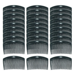 Cinaci 30 Pack Clear White Black Brown Plastic Hair Side Combs Slide Bun Holder