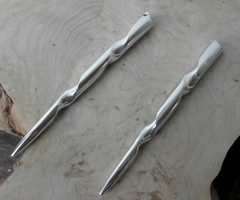 JWL Aluminum 6″ Silver Conical Spiral Hair Stick Fork Unbreakable Waterproof