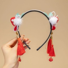 Braided Wig Tassel Hair Hoop Floral Hanfu Style Hair Clips Hair Accessories