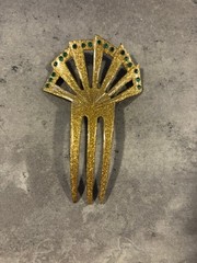 5 Vintage Ornamental Gold Tone and brown Hair Combs