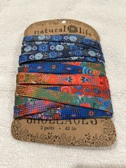 NWT Natural Life Multicolor Set Of Two Shoelaces 42 Inch Length.