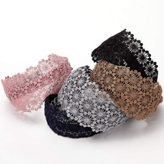 Non-Slip Multicolor Lace Headband Wide-Head Cutout Hard Headbands for Women and