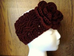 FREE SHIP! CROCHET ADULT HEADBAND burgundy TEEN WOMEN Celtic FISHERMAN USA