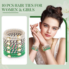 Hair Ties No Damage – 10PCS Ponytail Holders – 1 Count (Pack of 10) 13.Green