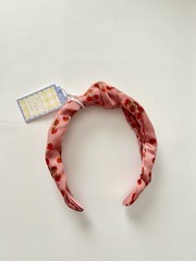 A New Day Satin Top Knot Pink With Tomato Vine Headband