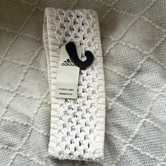 adidas Women’s Fit Fleece Lined Knit Headband Ear Warmer White Logo