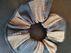 FENDI Pequin pecan Scrunchie Hair Tie Clip Brown Khaki W15cm x H15cm x D0.1cm