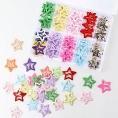 55pcs 1.22″ Star Hair Clips Cute Hair Clips for Girls Colorful Metal Snap Hai…