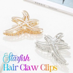 Banatra Starfish Hair Claw Clips Pearl Clip Gold and Silver