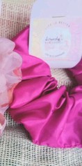 Silky FUSHIA HAIR TIE BRIDAL ENGAGEMENT GIFT FOR HER, MOM, FRIEND Girl