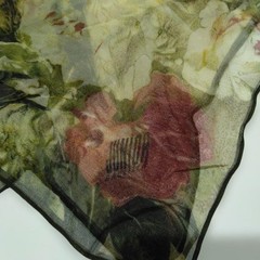 Gaultier Floral Chiffon Triangle Scarf Multicolor 84/84