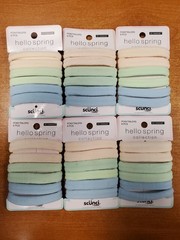 6 Packs of 6: Scunci Ponytail Holder Hair ties Green/Blue No Damage (6167) R9P6a
