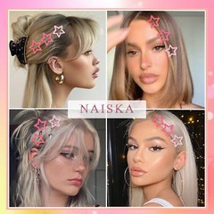 12PCS Pink Star Hair Clips Non Slip Barrettes Multi Colors Hair Decoration