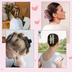 Claw Clip Hair Clip 8 Pack 4.3 Inch Rectangular Hair Clips for Women Girls Large