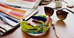 Yellow Floral Knotted Headband for Women Made of Silk Quality Satin Fabric Cl…