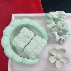 Spa Headband Set Washing and makeup sponge hair hoop suit bath towel cloth for