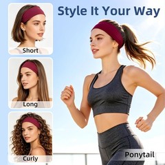 Headbands for Women, Stretchy Non Slip Soft Cotton Cloth Hair Bands for Sports