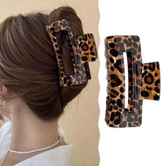 Leopard Print Hair Claws for Women – Non-Slip 1 Count (Pack of 1), dark brown