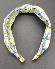 yellow And Blue Knotted Floral Print Headband