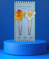 Piper K French Hair Pins Set Of 2 Flower Petals NWT Free Ship