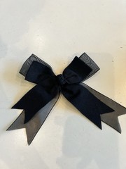 Black Bow Barrette Fabric Metal Women Casual Formal Solid Hair Clip