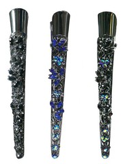 Set of 3 Crystal Alligator Duckbill Clips Beak Clips Long Hair Clips YY86110-1-3