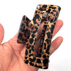 Leopard Print Hair Claws for Women – Non-Slip 1 Count (Pack of 1), dark brown