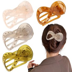 4 PCS French Concord Flat Hair Clips for Women 3.35 1 Count (Pack of 4), C