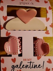 Piper K & Social Strand Valentine’s Day Pink Hearts 💕 Hair Clips Claws
