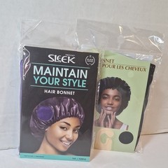 Sleek Satin Hair Bonnet Purple Maintain Your Style Women Black Owned MPN 765
