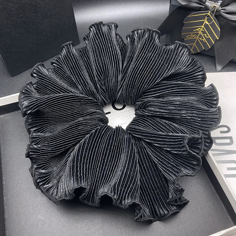 Black Retro hair circle women’s slippers autumn winter fashion elegant hair band