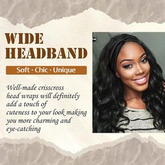 4 Pack Wide Headbands for Women Cute Boho Headband Stripe Knotted Turban Head Ba