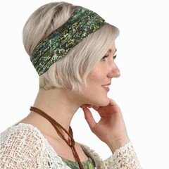 New Wide Headband Hair Wrap Pullover Batik Chemo Scarf SEA CORAL Green Gaiter