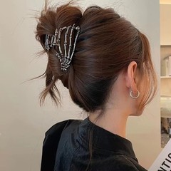 Halloween Ghost Hand Skull Hair Claw Clips Women Metal Gothic Hair Accessories