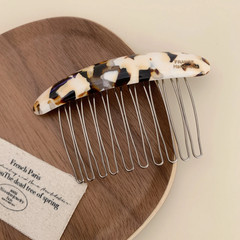 Temperament Simple Plaid Bangs Hairpin Hairpin Texture Marble Pattern Iron Tooth