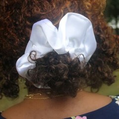 White Silk Scrunchie XL
