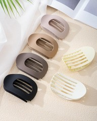 6 PCS Flat Hair Clips for Women – French Medium Medium, Matte coffee color