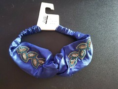 A New Day Blue Beaded floral Headwrap AND3 422599-A1A NEW