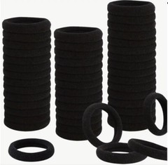 50Pcs Black Large Hair Ties Bands Elastic Women Girl Ponytail Holders